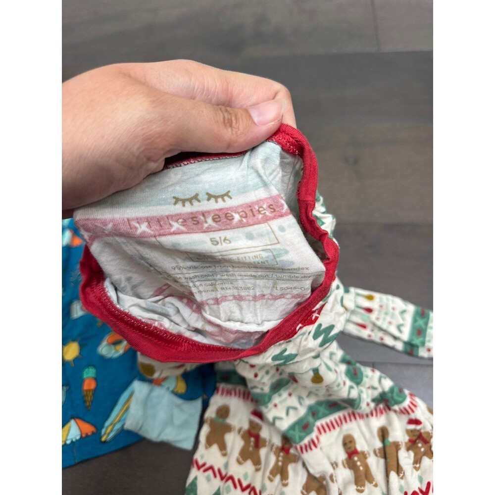 Little Sleepies Surf's Up and Fair Isle Christmas Top Set 5/6 - Picture 5 of 5